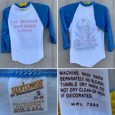 Vintage KFAT FM 94 1/2 Gilory California Raglan Tee T Shirt S USA 