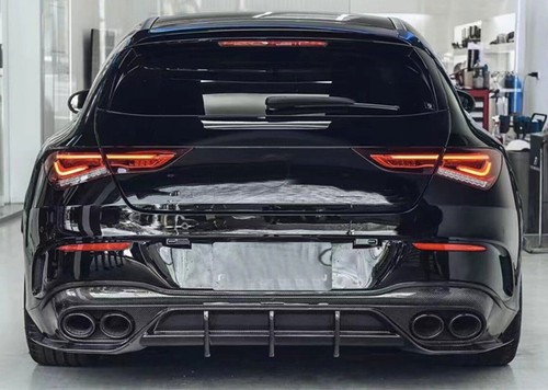 Car Rear Exhaust Pipe Quad Out For Mercedes Benz CLA W177 A35 CLA35 AMG Silver - Picture 8 of 9