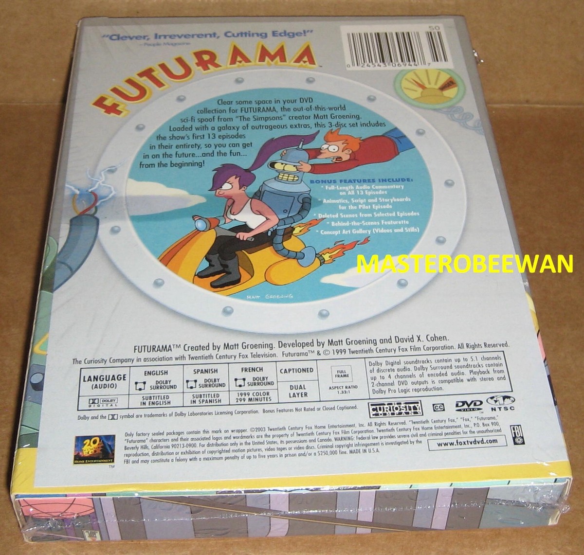 Futurama Volume One 1 (3-Disc Set DVD, 2003) New Sealed | eBay