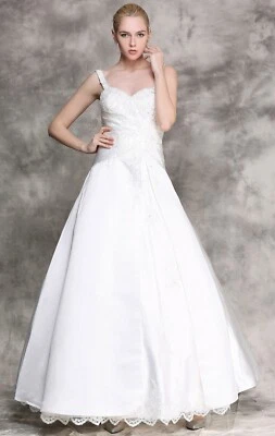 HBH Brautmode A-Linien-Brautkleid Hochzeit mit handbesticktem Satin Gr.36-56 - Bild 1 von 4
