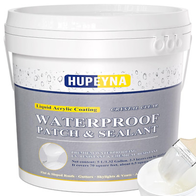 Invisible Waterproof Sealant - 1.32 Gal Transparent Adhesive for Indoor & Outdoo