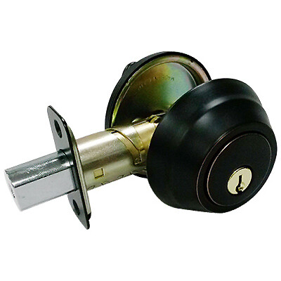 Wavelet Single-Cylinder Deadbolt, Aged Bronze - Pack of 2