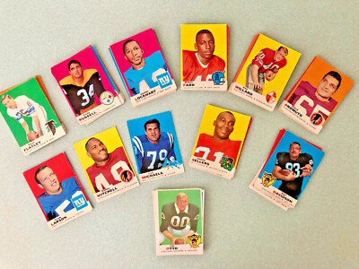 1969 Topps Football Cards, Pick Your Cards, Buy 2-10% off,  3-15% off, 4-20% off