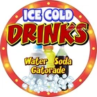 Ice Cold Drinks DECAL Soda Water  Concession Food Truck Sticker c2