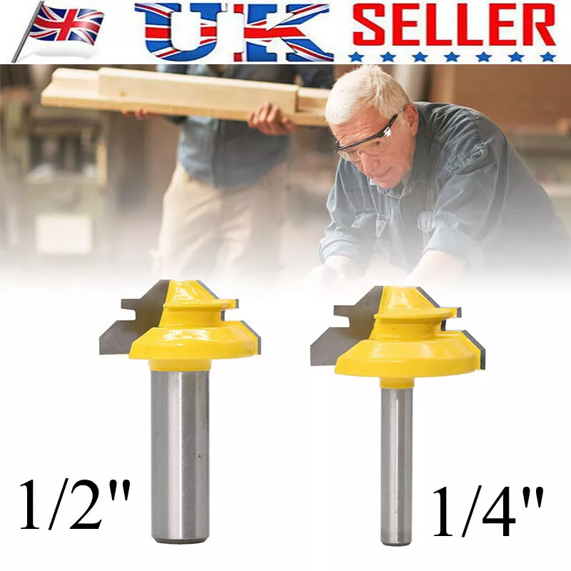 45 Degree Lock Miter Router Bit 1 4 1 2 Shank Cutting Diameter Cutter Tools