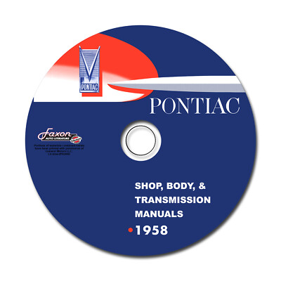 1958 Pontiac Shop Manuell Set Auf Cd-Rom Körper Hydra-Matic Service Reparatur
