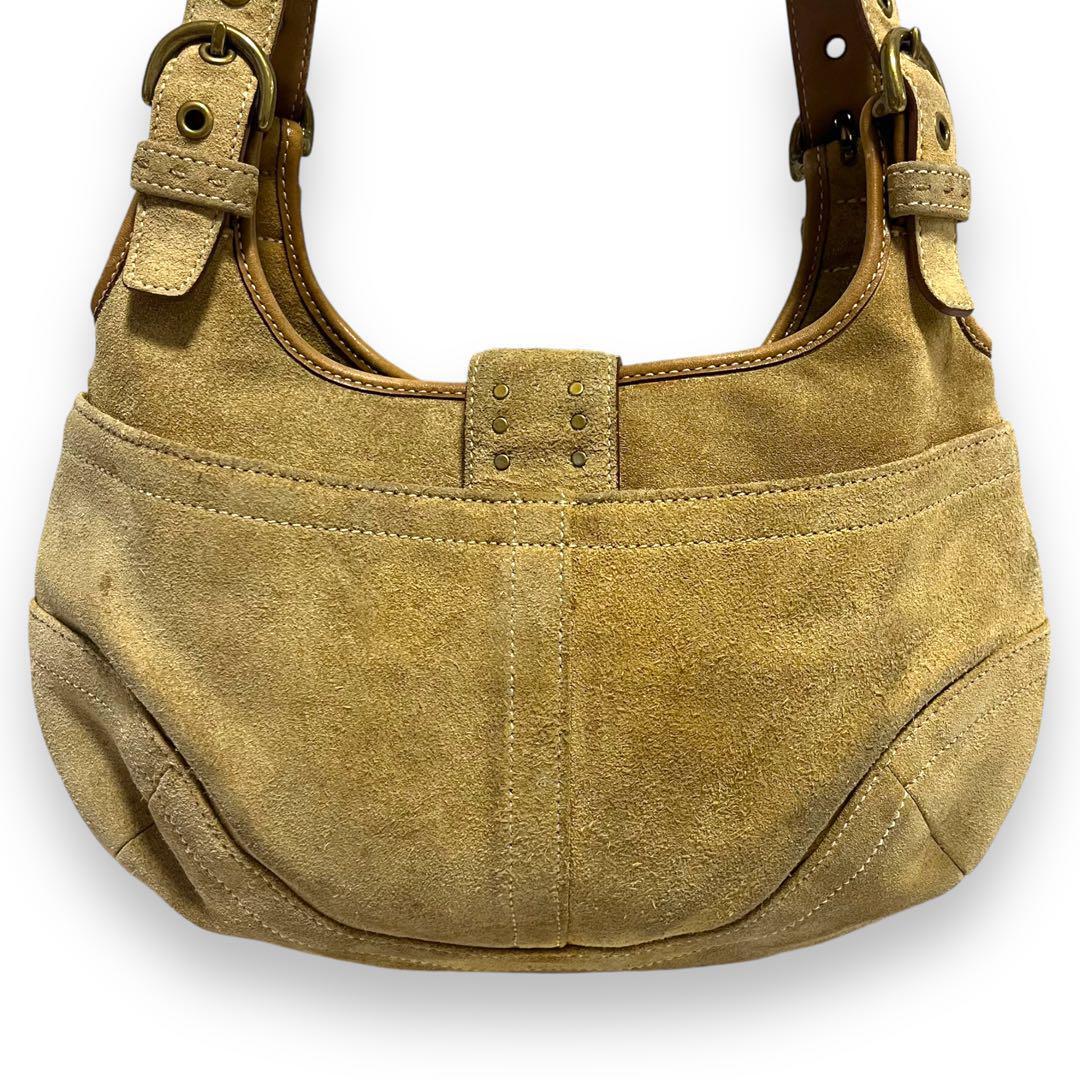 Authentic COACH Light Brown Gold Hardware Suede Shoulder Bag Authentic COACH Light Brown Gold Hardware Suede Shoulder Bag