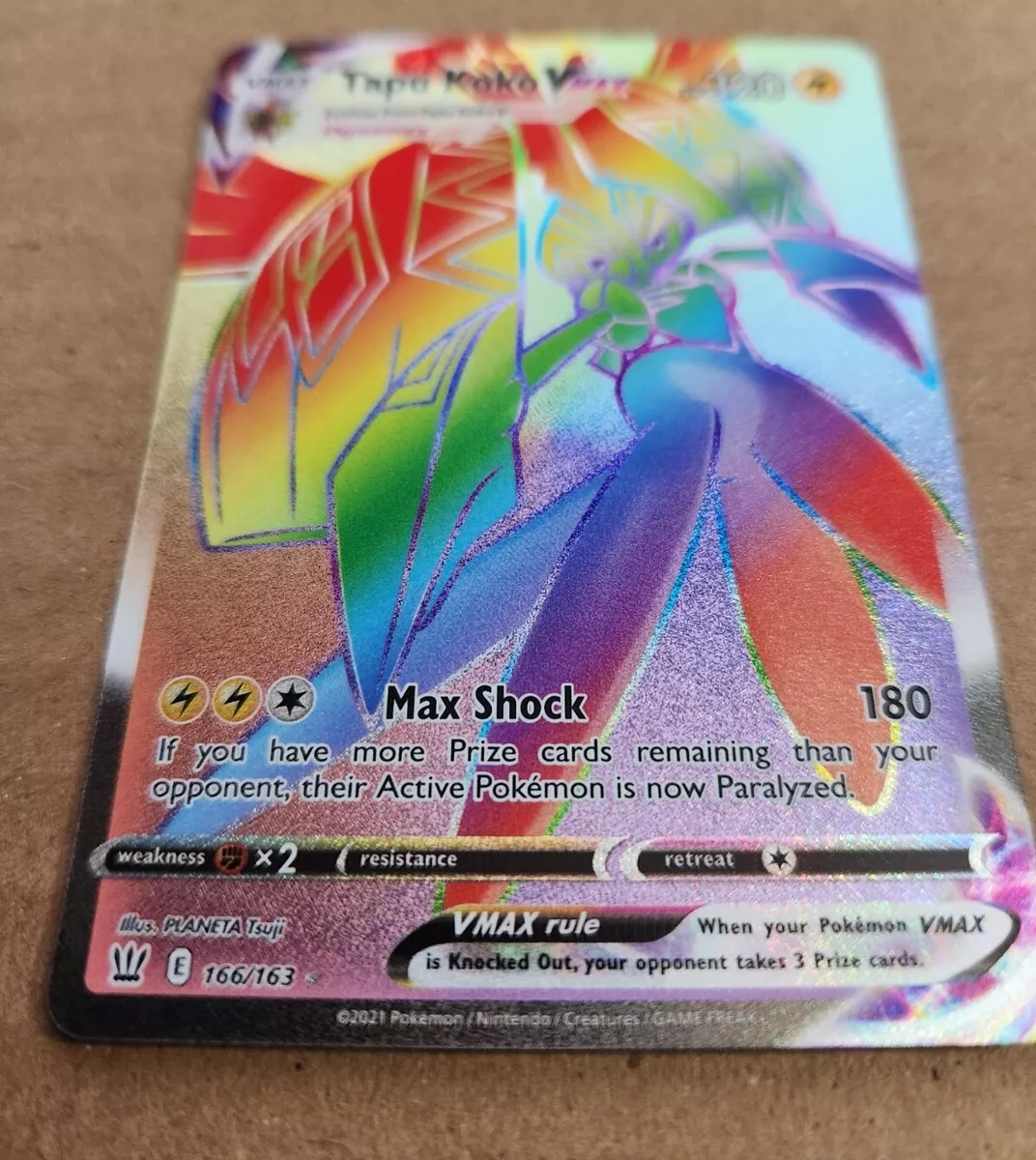 Mavin  Tapu Koko VMAX 166/163 Battle Styles Pokemon Card *RAINBOW SECRET  RARE*