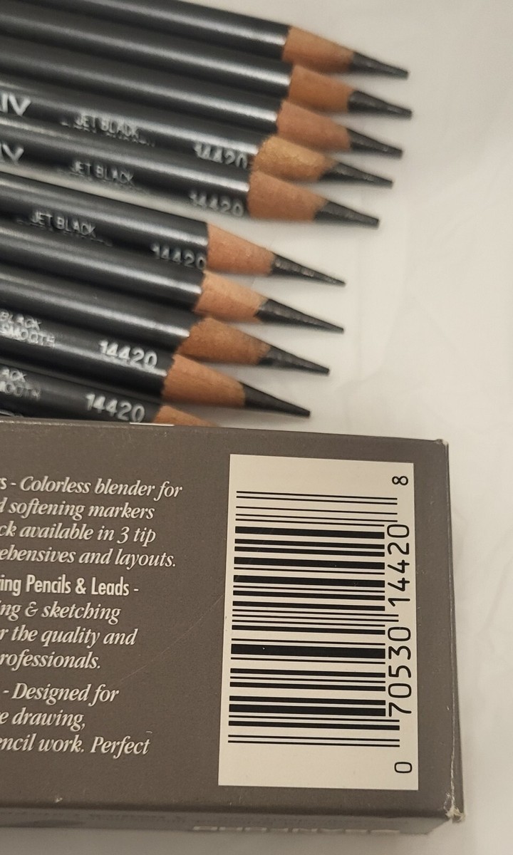 Vintage Sanford DESiGN Ebony 12 Pencils Jet Black Extra Smooth