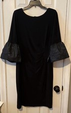 Ralph Lauren Black Bell Sleeve Sheath Dress Evening Cocktail Dress Sz. 12 NWT