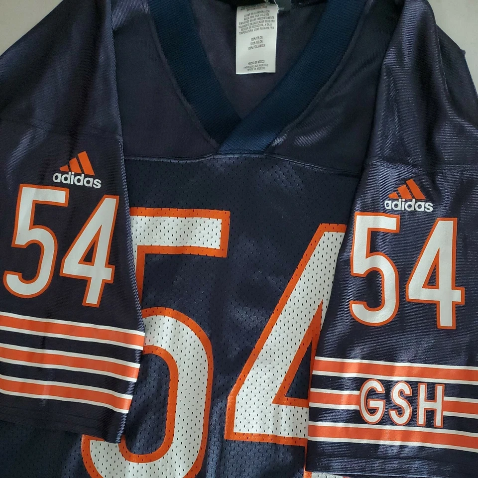 Camiseta de fútbol americano Chicago Bears Brian Urlacher NFL talla XL vintage Adidas #54 azul marino Foto 4 de 4