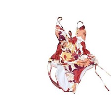 Mynah Swimsuit Floral Orange & Red Womens X-small NEW! One Piece Beach Swim