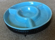 Vintage 1950's California Pottery  Chip and Dip Set, Lazy Susan By DON JAY