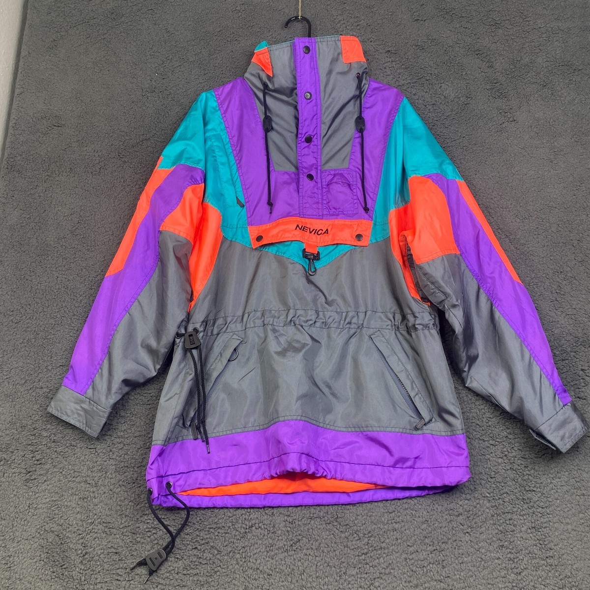 VINTAGE Nevica Ski Jacket Mens Small Survival Coat 90s Colorblock