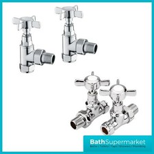 Traditional Chrome Angled or Straight Radiator  Towel Rail Valves & Column Rads 