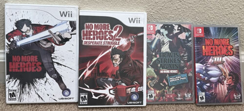 No More Heroes 1, 2, 3, TRAVIS STRIKES AGAIN Nintendo Wii/Switch Set