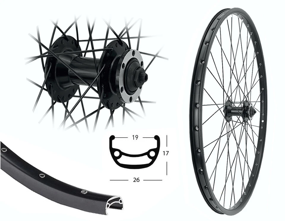 Aggro-X Vorderrad 28 / 29" Zoll Disk 6-Loch MTB 19-622 Hohlkammerfelge schwarz
