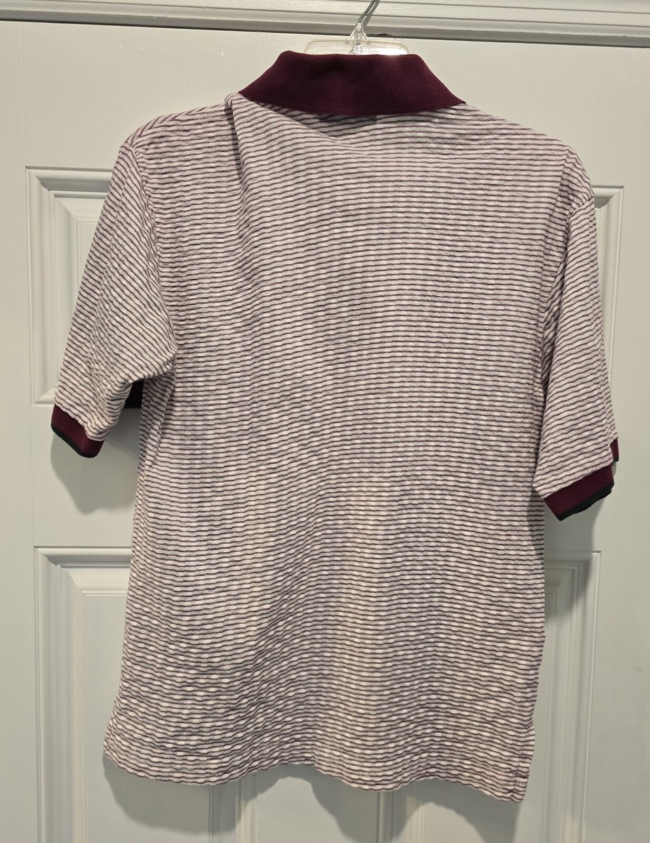 Vintage Burberrys Polo Shirt Golf 90s Striped Pattern Retro