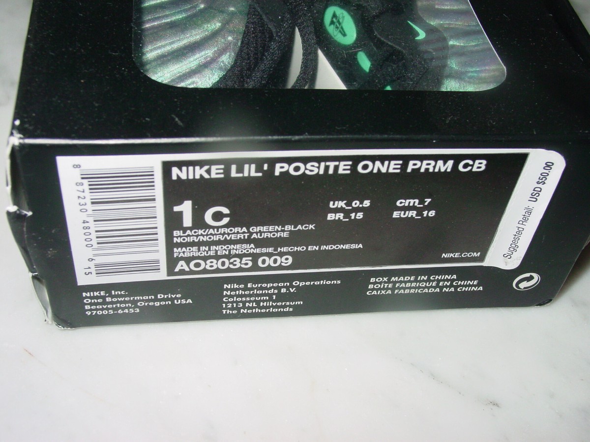 Nike Lil Posite One Premium Aurora Green/Black Crib Shoes  display picture 1