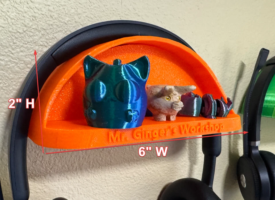 ¡Soporte para auriculares personalizable montado en la pared con compartimento secreto! - Impreso en 3D Foto 3 de 4