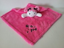 Baby Gear Glam Girl Lovey Security Blanket Pink Plush Baby Embroidered Soft 14"