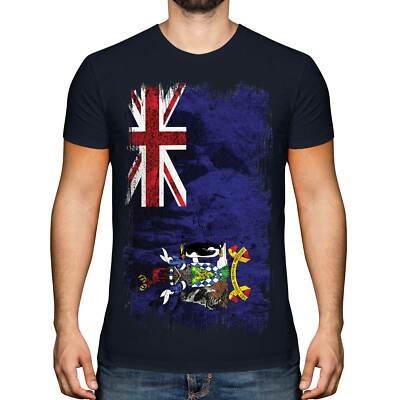 SÜDGEORGIEN GRUNGE FLAGGE HERREN T-SHIRT TEE TOP GESCHENK SHIRT KLEIDUNG JERSEY