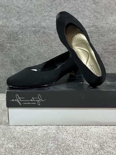 Soft Style Hush Puppies Womens Angel II Pump Shoes H79668 Suede Black Size 10 M - Picture 1 of 11