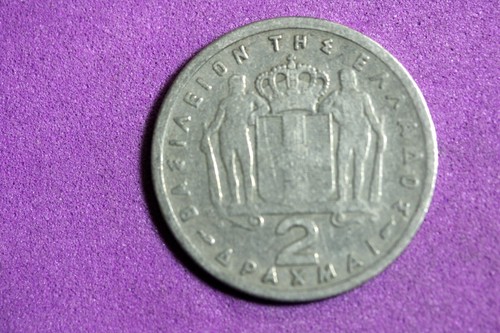 Estate Find 1954 - Greece 2 Apaxmai Drachmai Coin!! #J28611 - Picture 2 of 2