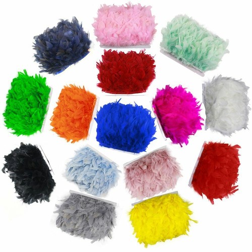 40 colori 2 metri 10-15 cm soffici piume di tacchino decorazione finiture Marabou Plumas - Foto 2 di 45