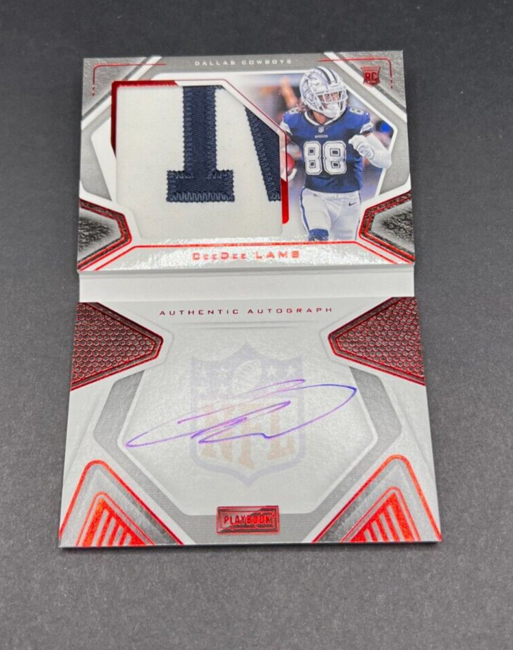 2020 Playbook CeeDee Lamb 02/10 RED Rookie Playbook Jersey Autograph RPA AUTO