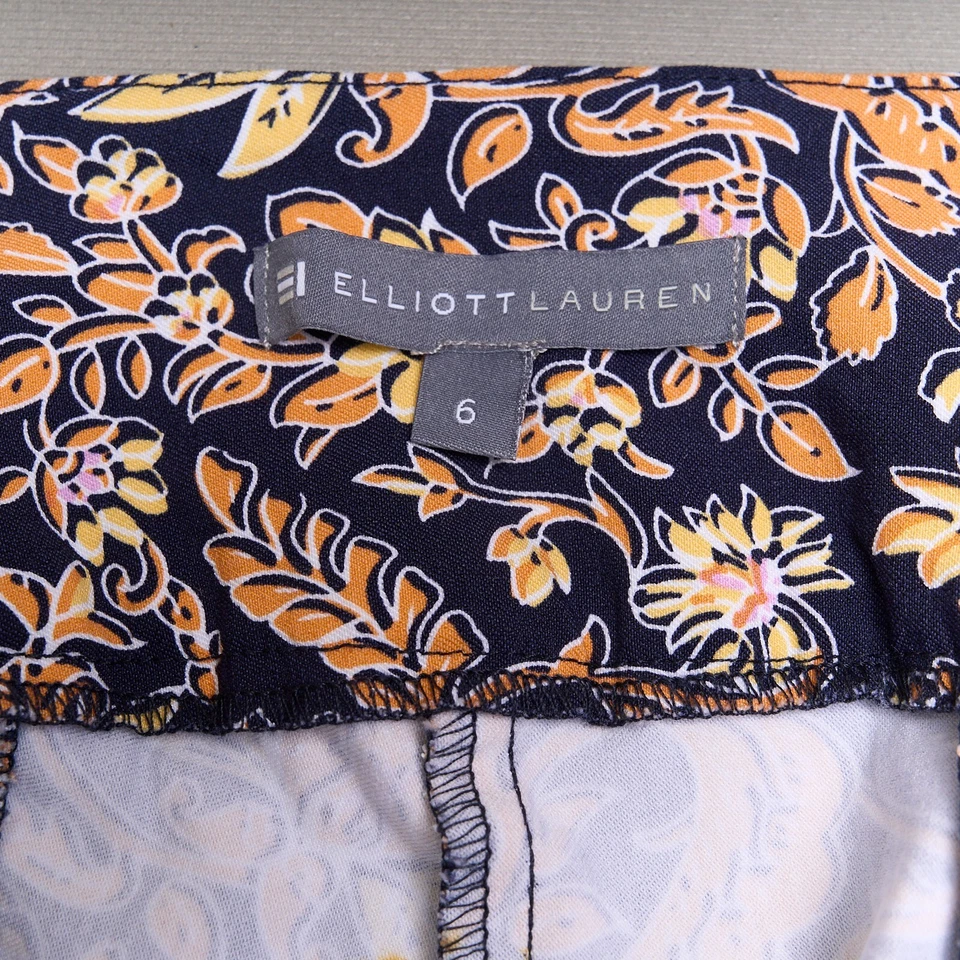 Pantalones Elliott Lauren para mujer 6 florales elásticos hechos en EE. UU. Boho Foto 2 de 4
