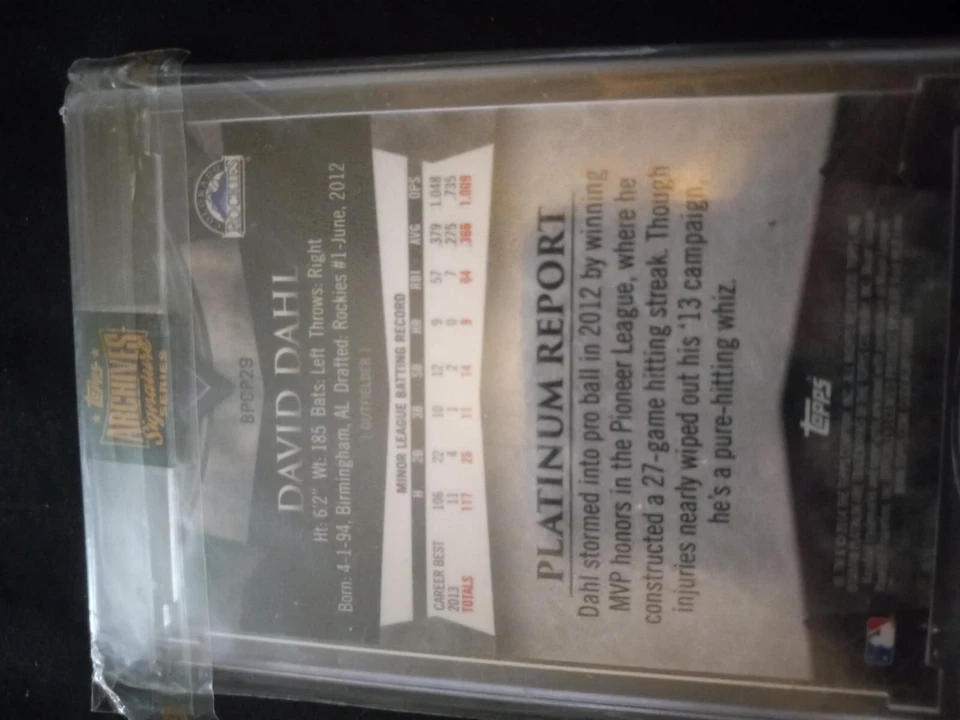 David Dahl 2021 Topps Signature Series automático/1 Foto 2 de 2