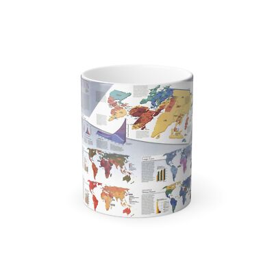 World Map - Population (1998) (Map) Color Changing Mug 11oz