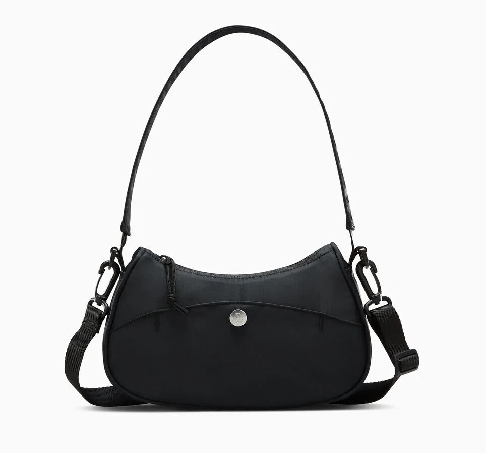 CONVERSE Women's Black Shoulder Bag Long Strap 2-way