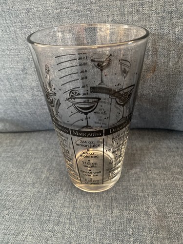 Libbey Cocktail/Drink Mixer or Shaker Glass w/ Recipes & Measurements - Picture 2 of 7