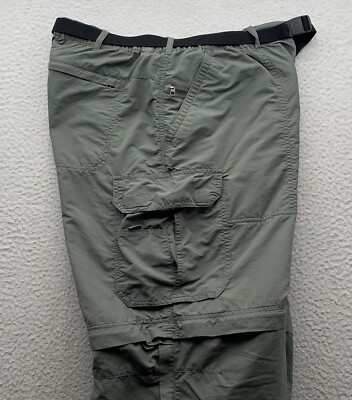 Pantalon Rei homme moyen 32 L vert nylon convertible cargo randonnée