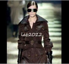 Gucci Tom Ford 2003 Corseted Duvet Coat Luscious Chocolate Brown 38 Chic!