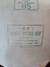 Player Piano Word Roll - 7681 - Yankee Doodle Boy
