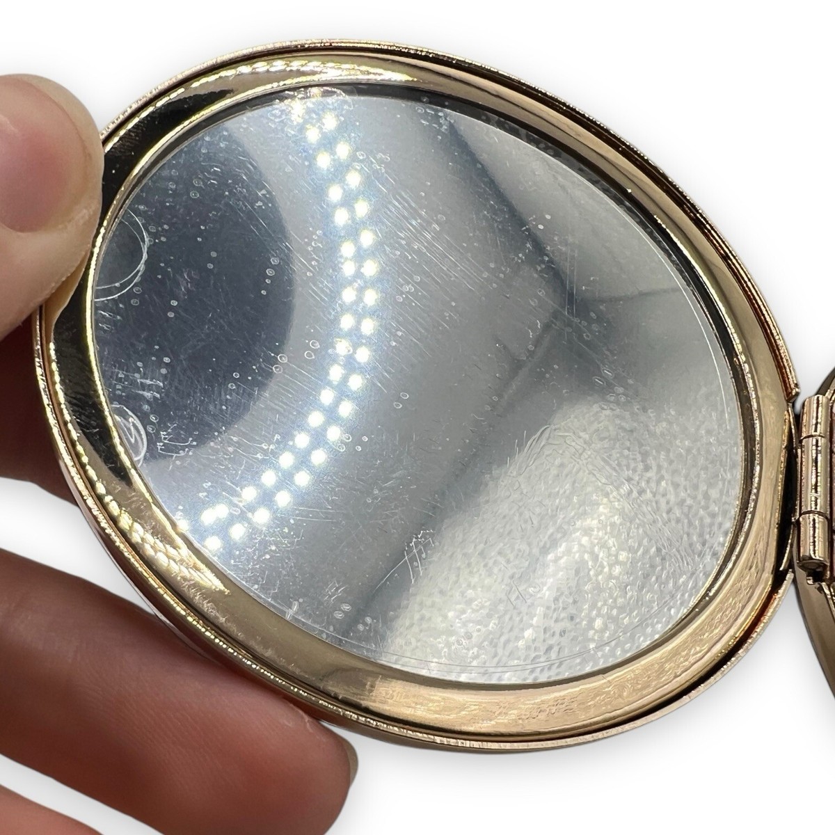 Vintage D&G Dolce & Gabbana Mirror Compact Gold Tone Metal Flower