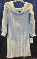 City Studio Juniors/Women's Gray Off The Shoulder Sweater Dress Size M NWT