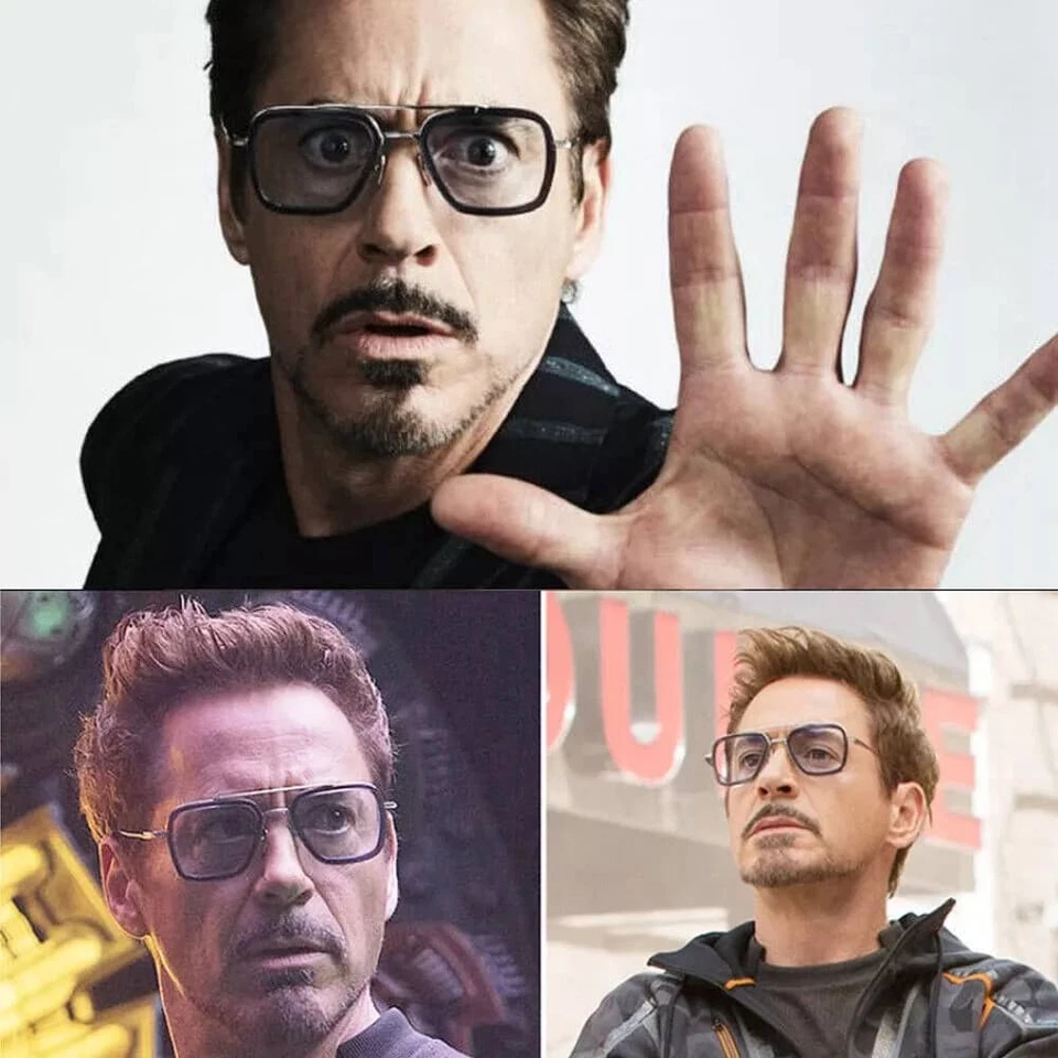 OCCHIALI DA SOLE UOMO TONY STARK IRON MAN OCCHIALI RETRO STEAMPUNK VINTAGE VIP - Immagine 2 di 4