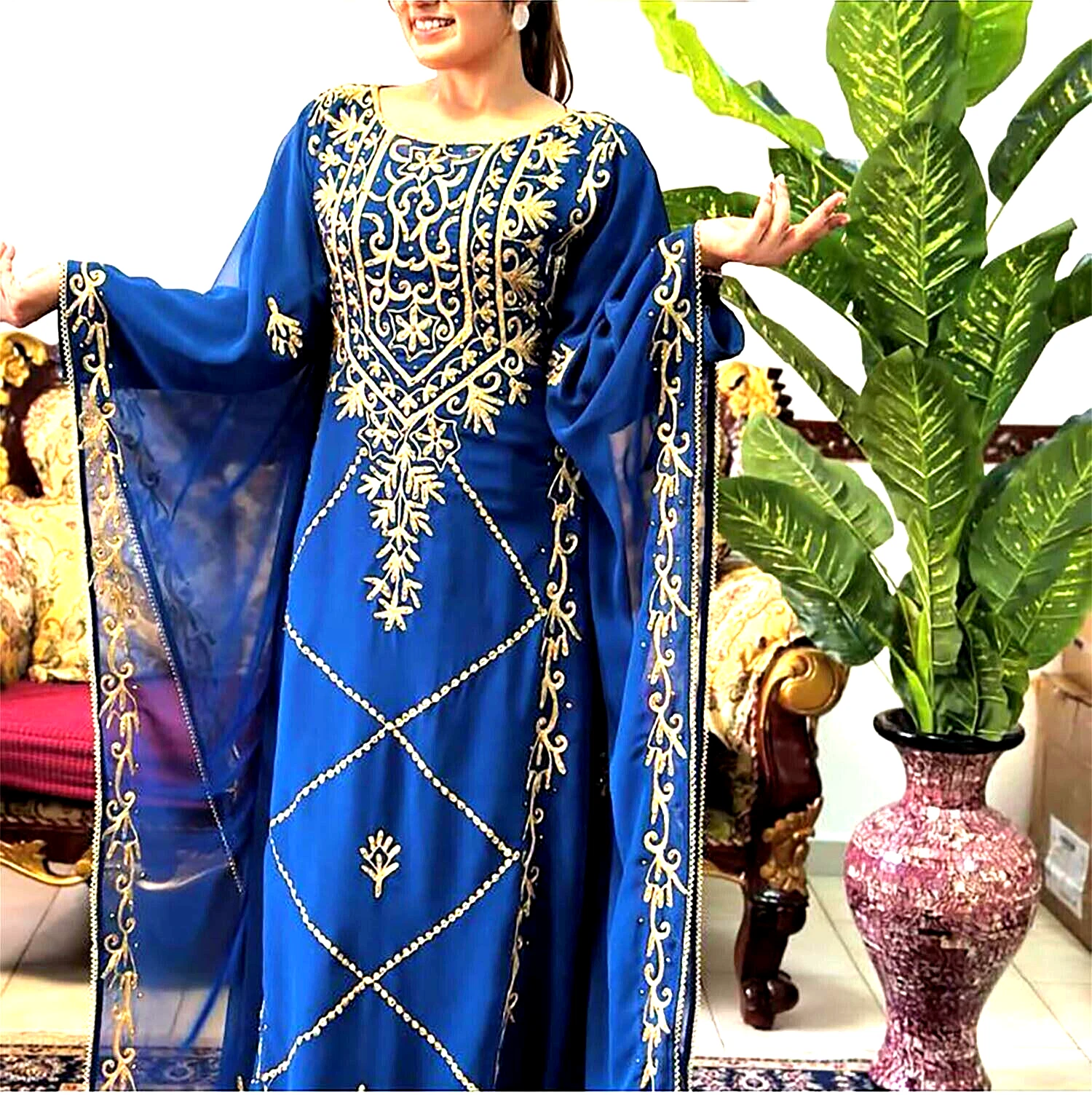 OFF WHITE Vendita!! Abito da sposa fantasia Royal Collection marocchino Dubai caftano abaya festa 26