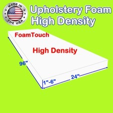 High Density FoamTouch Upholstery Foam sizes 1-6 " x 24" x 96"- Free Shipping