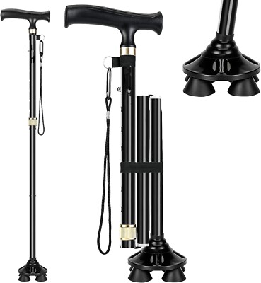 Walking Cane for Men & Women - Foldable, Adjustable-[Seniors Friendly]-Walking  