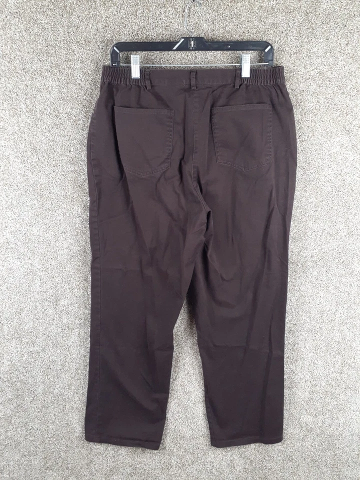 Ruby Rd Chino Pant Womens 12 Dark Brown Mid Rise Straight Elastic Inlet Casual - Image 4 of 4