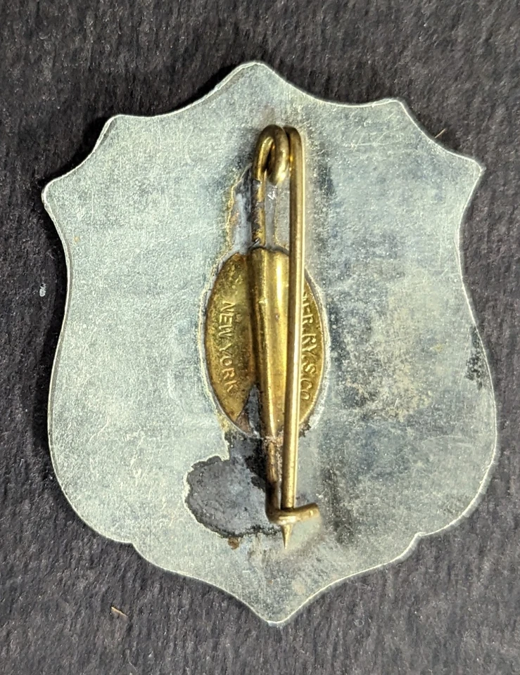 ***INSIGNIA DE POLICÍA RARA DE LA COMPAÑÍA FERROVIARIA ERIE TEMPRANA***386 Foto 2 de 3