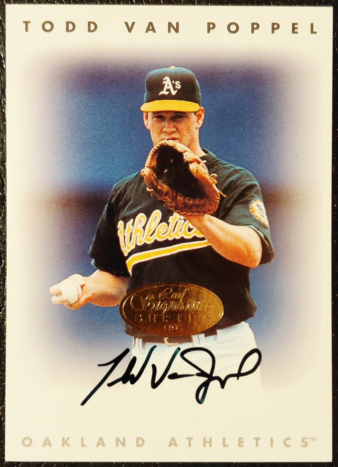 1996 Leaf Signature Series Gold Todd Van Poppel Auto