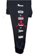 NWT Air Jordan Black  Red Basketball Fleece Cuff Jogger Sweatpants Boys Size XL
