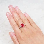 Sunset Padparadscha Sapphire 3.35Ct 925 Sterling Silver White Gold Rings Size 5