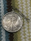 1994 American Silver Eagle 1 oz .999 Silver in Bezel w/ Chain Pendant